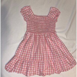 Toddler girls gingham poplin ruffle dress - rose petal - 5t